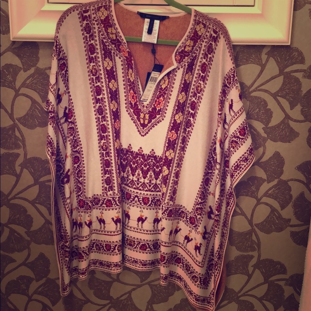 BCBG camel poncho